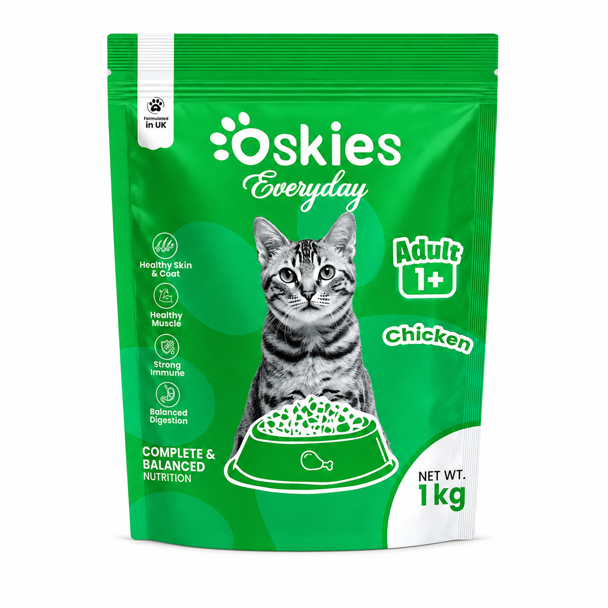 Oskies Adult Dry Cat Food (Chicken) - 1kg